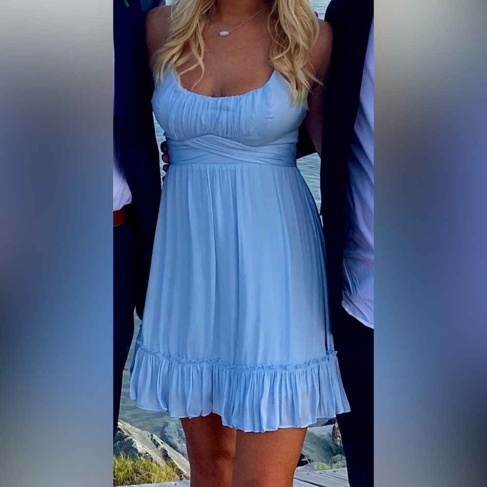 Blue flowy dress